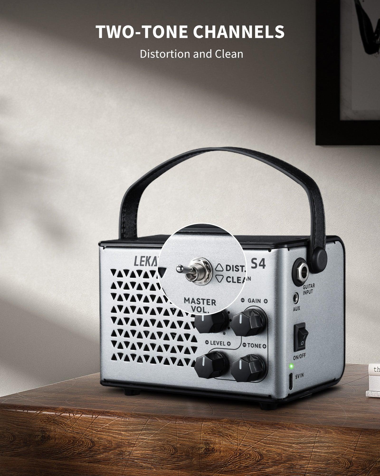LEKATO S4 Electric Guitar Amp 10W Clean Distortion Gain Control Amp