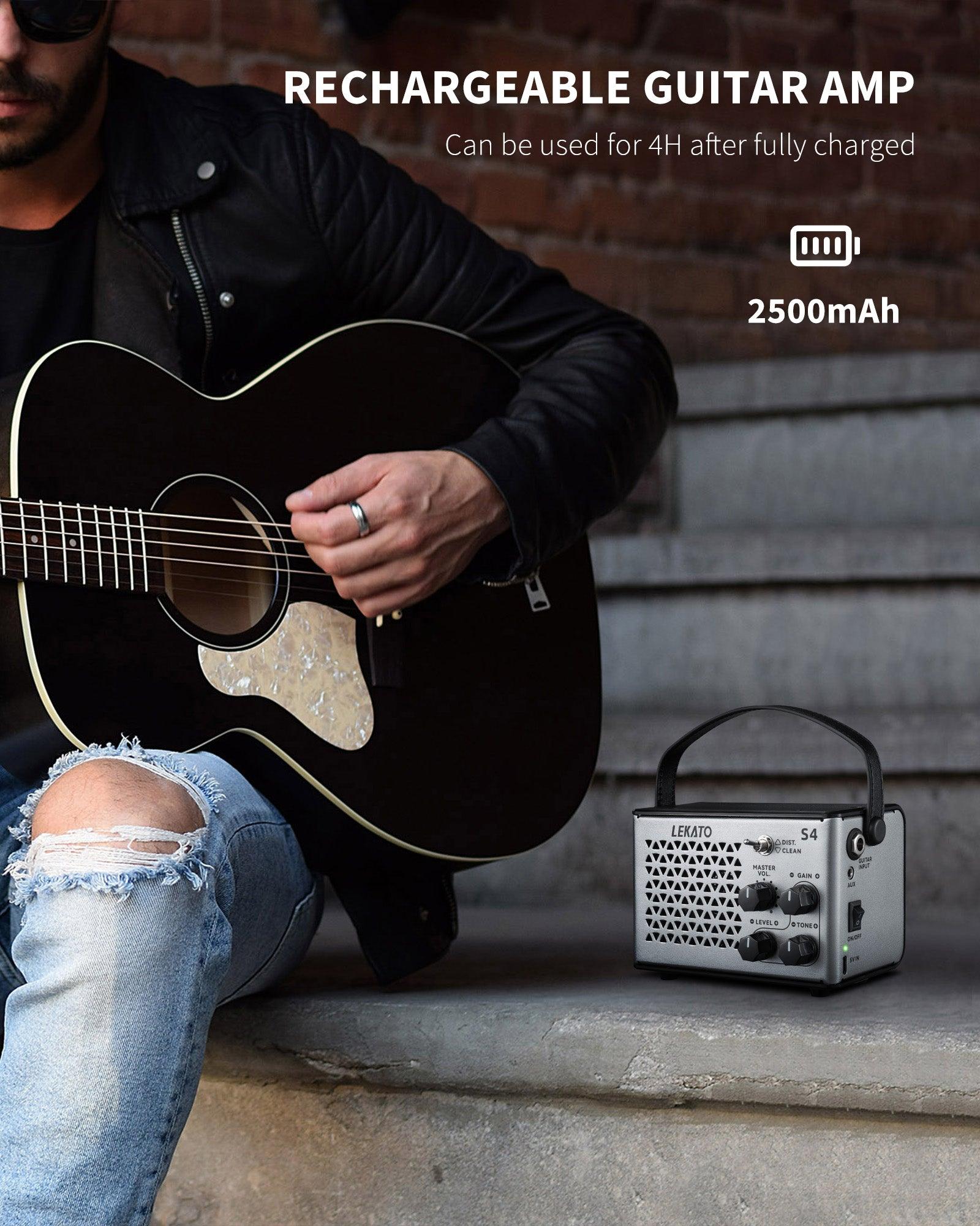 LEKATO S4 Electric Guitar Amp 10W Clean Distortion Gain Control Amp