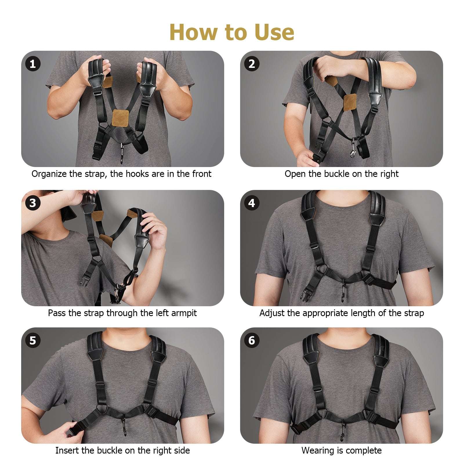 POGOLAB Saxophone Harness Double Shoulder Adjustable Soft Leather Strap