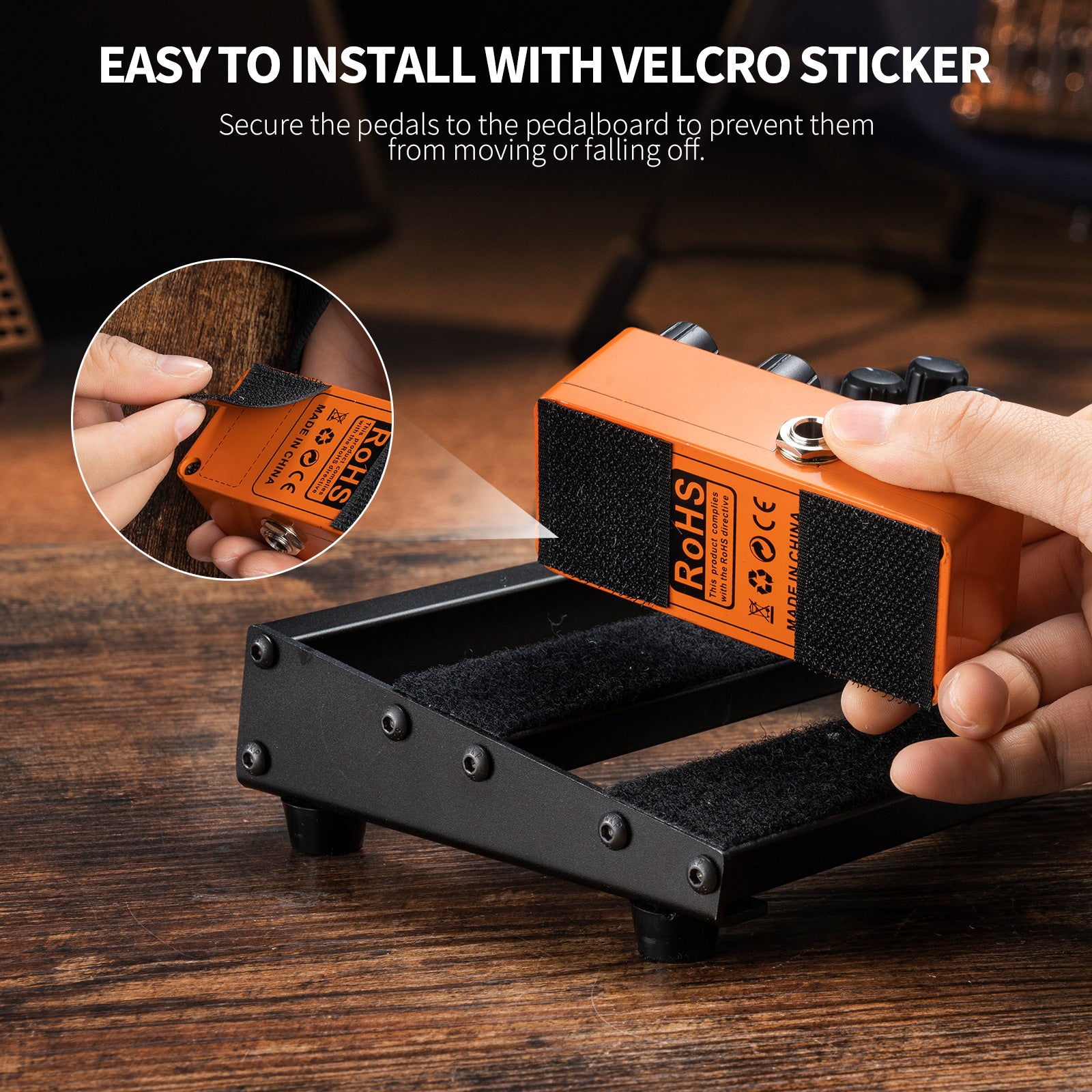 LEKATO PR-01 Gitarren-Pedalboard mit Tasche für Stromversorgungskabel 