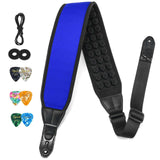 (Only US)POGOLAB Guitar Bass Strap 3.5" Wide Air Cell Cushions Neoprene Padded 47"-55"