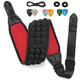 (Only US)POGOLAB Guitar Bass Strap 3.5" Wide Air Cell Cushions Neoprene Padded 47"-55"