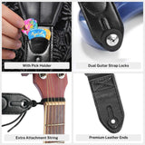 (Only US)POGOLAB Guitar Bass Strap 3.5" Wide Air Cell Cushions Neoprene Padded 47"-55"