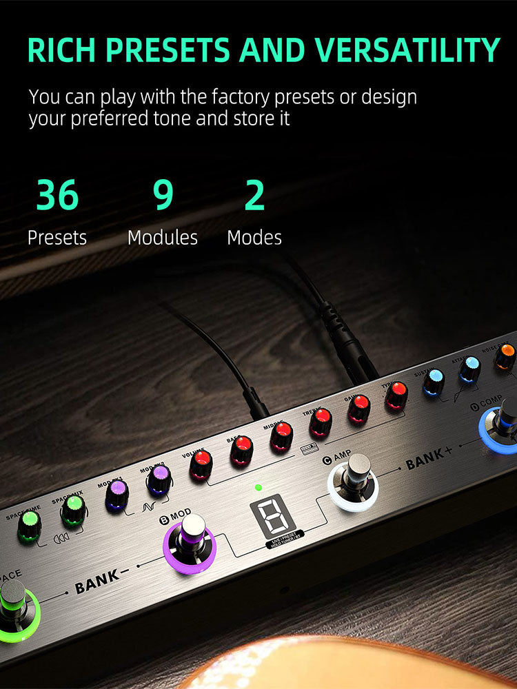 LEKATO Tank-B Bass-Effektprozessor-Pedal