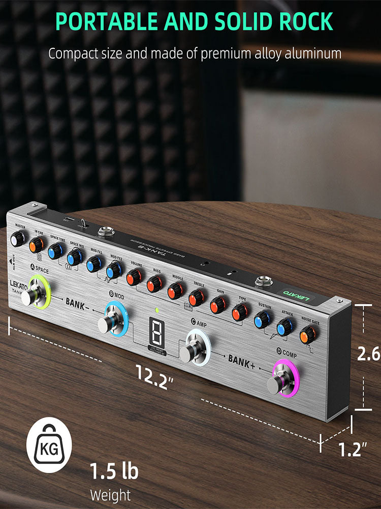 LEKATO Tank-B Bass-Effektprozessor-Pedal