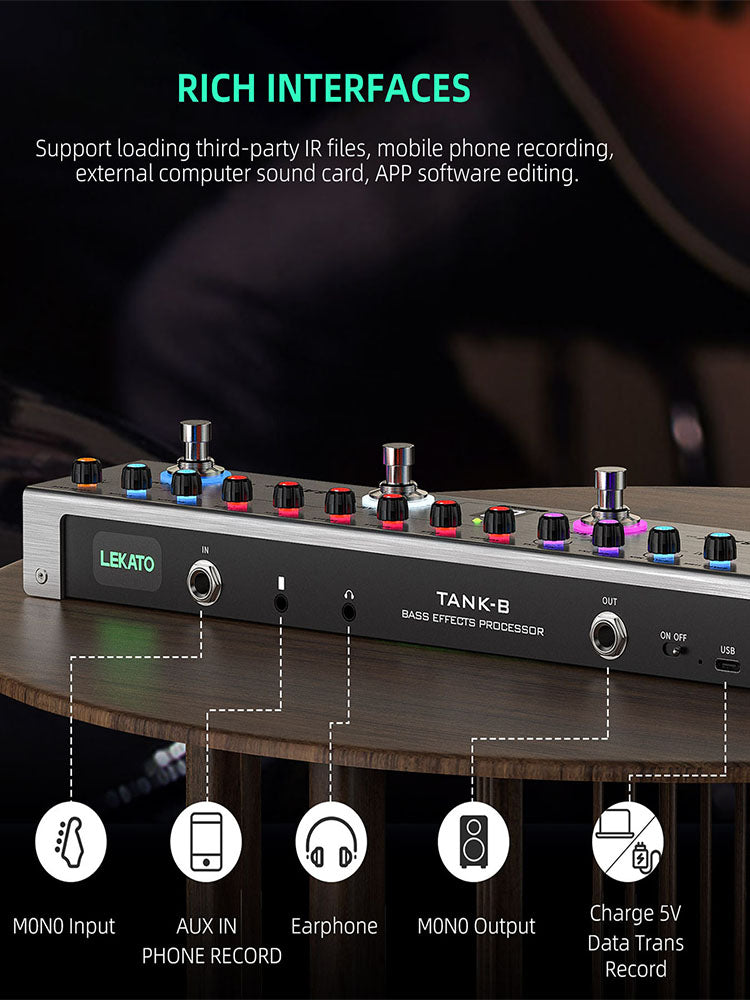 LEKATO Tank-B Bass-Effektprozessor-Pedal