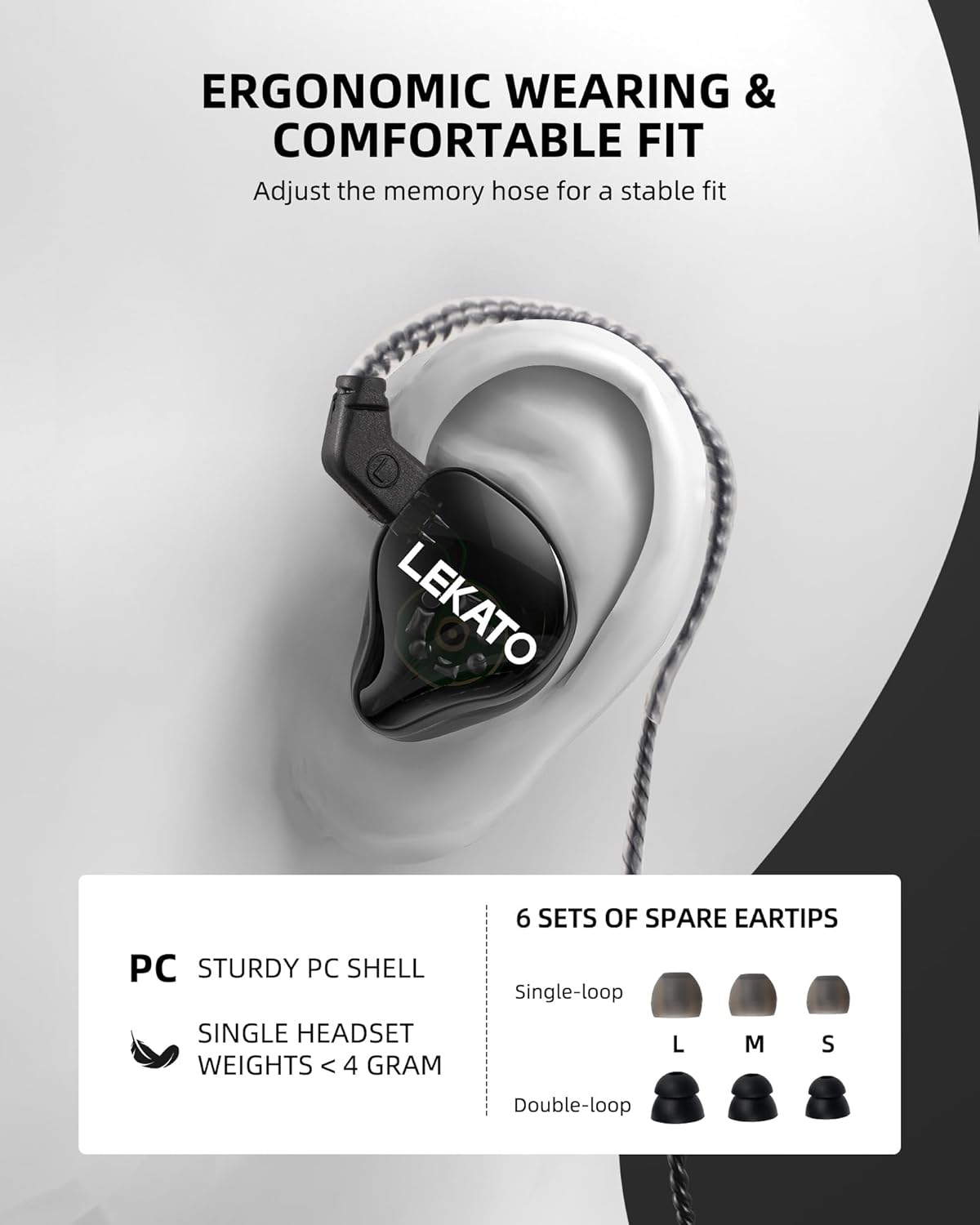 LEKATO H5 Dynamic Hybrid In-Ear Monitor Headphones - LEKATO - Buy Musical Instruments, Pedals, Wireless, Drum, Pro Audio & More