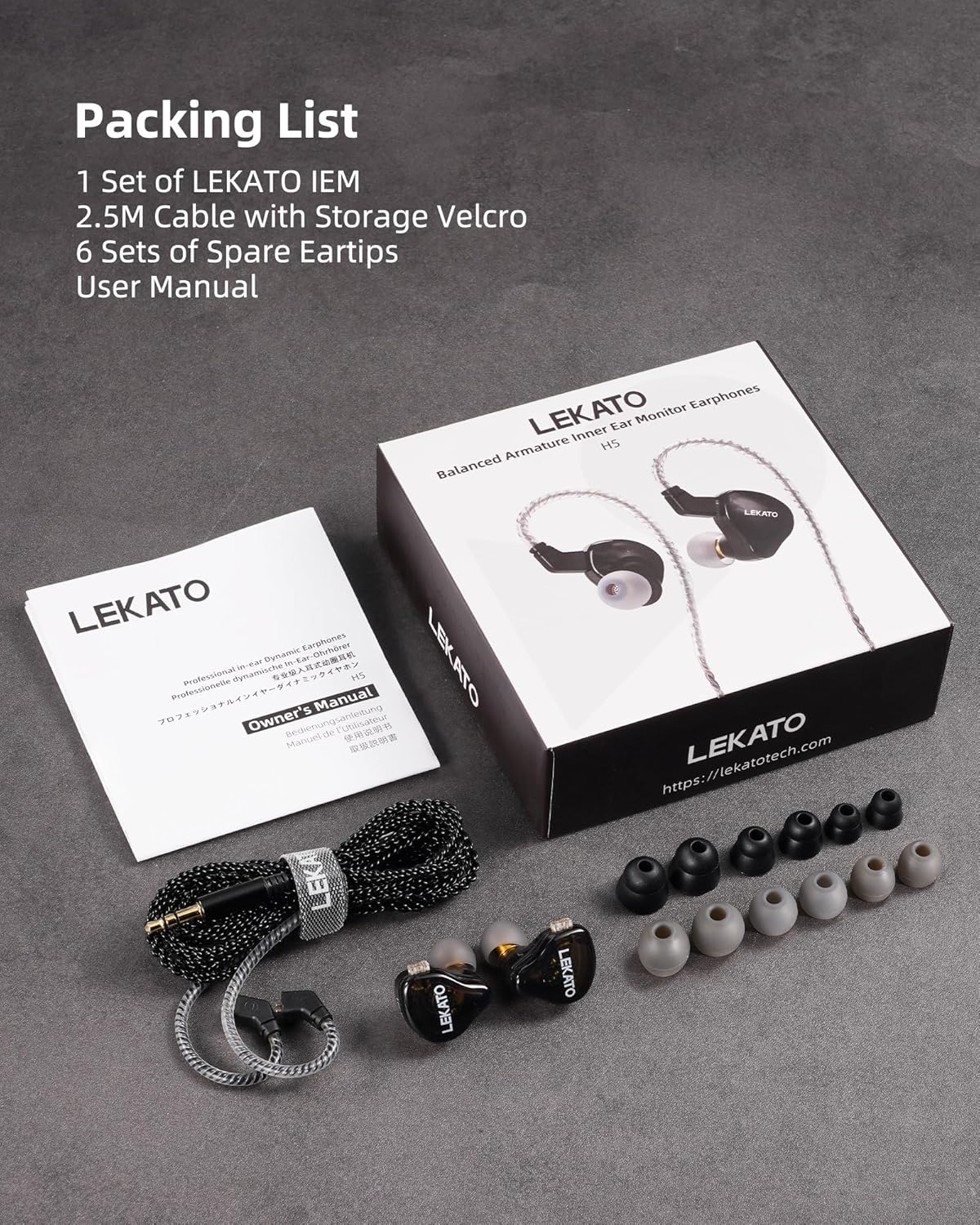 LEKATO H5 Dynamic Hybrid In-Ear Monitor Headphones - LEKATO - Buy Musical Instruments, Pedals, Wireless, Drum, Pro Audio & More