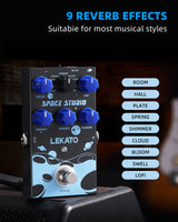 LEKATO EP-03 SPACE STUDIO Reverb Guitar Effect Pedal