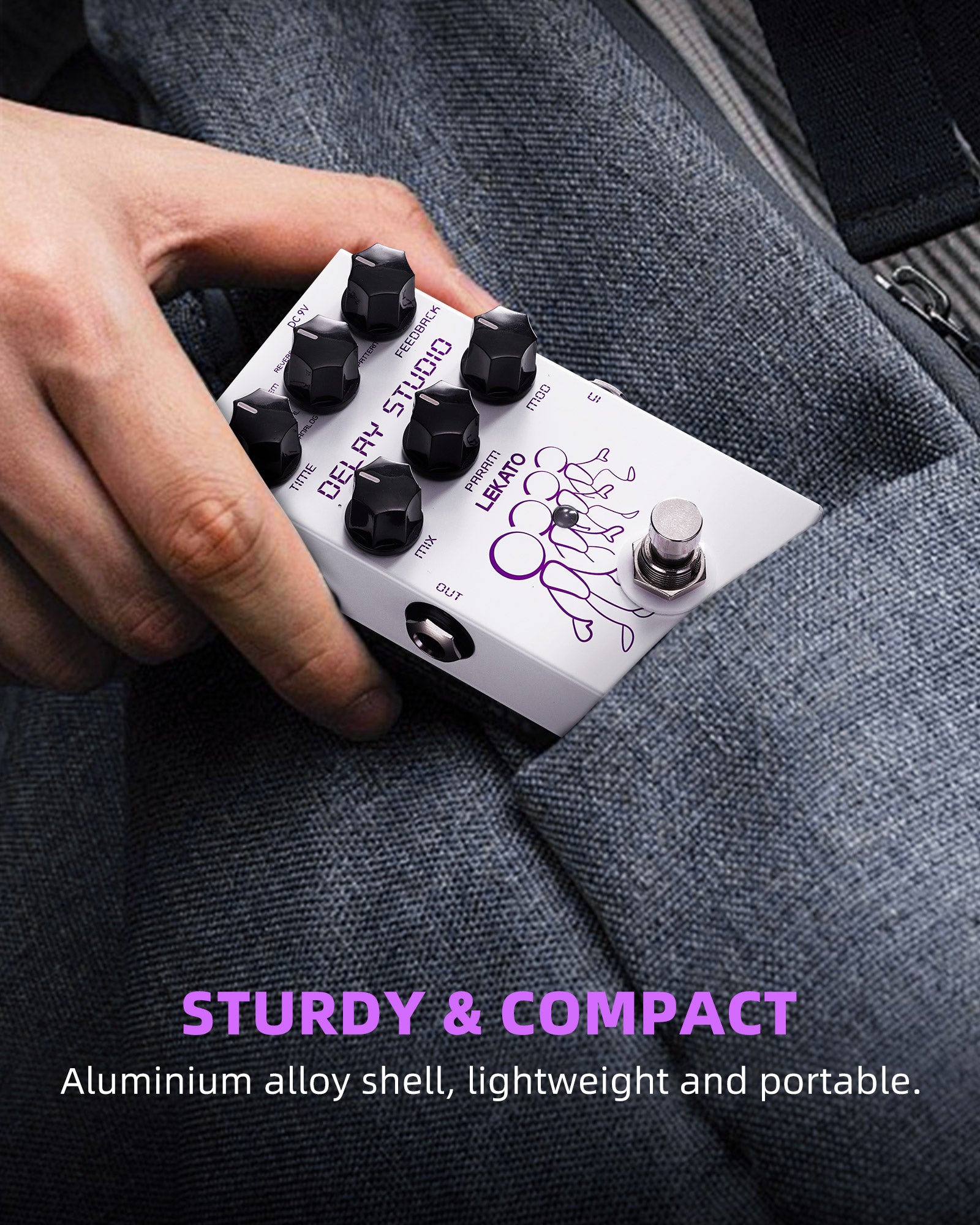 LEKATO EP-04 DELAY STUDIO Reverse Delay Guitar Effect Pedal