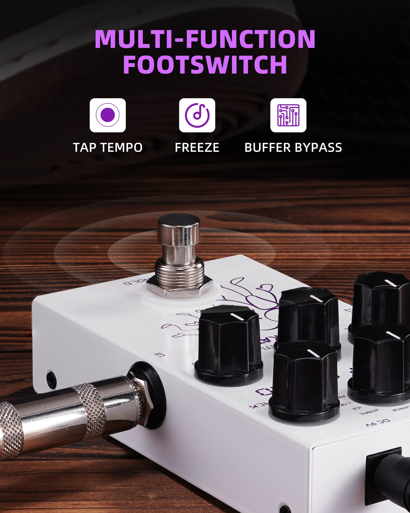 LEKATO EP-04 DELAY STUDIO Reverse Delay Guitar Effect Pedal