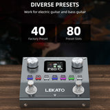LEKATO ME-01 Multi Effects Processor Guitar Pedal w/6 Effects Modules 80 Presets 20 IRs