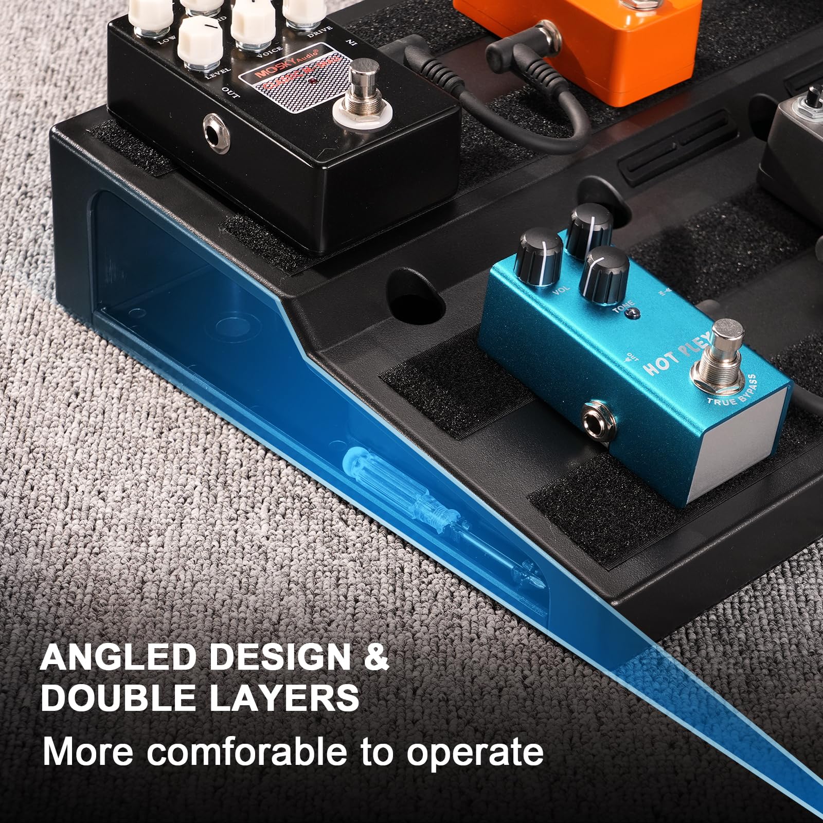 LEKATO RPB-1BK Tragetasche für Gitarrenpedalboards 