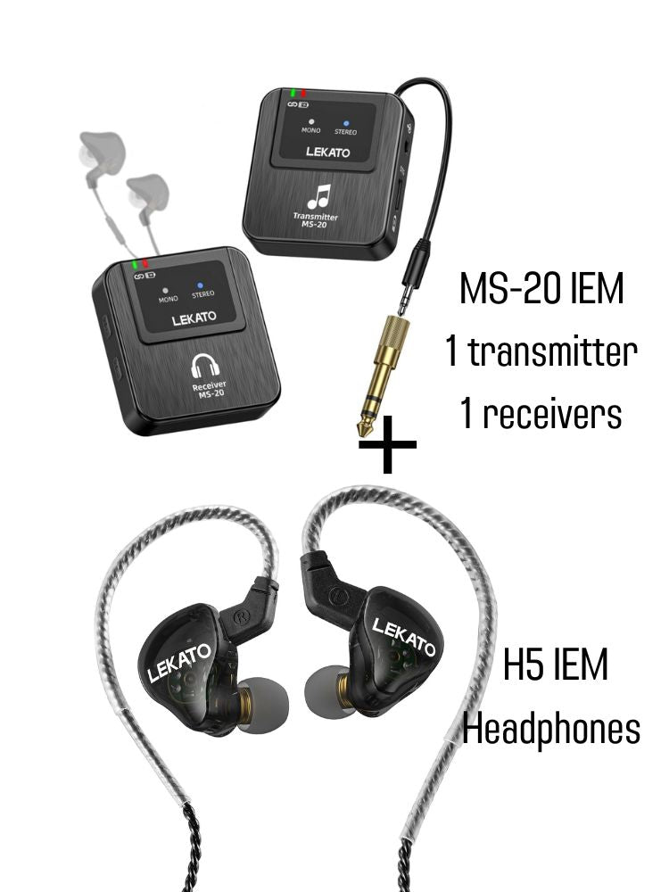 LEKATO MS-20 In Ear Monitor w/Charge Case 2.4G Stereo Wireless System