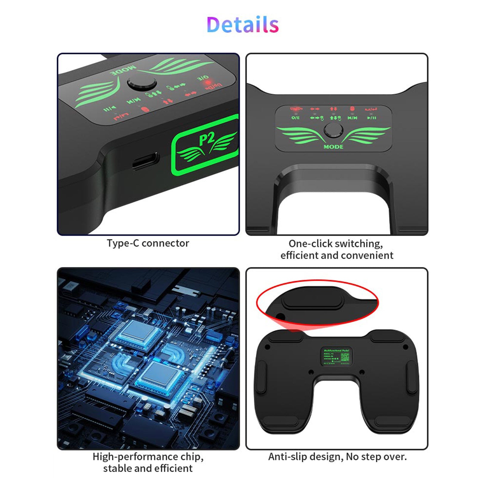 Portable Wireless Page Turner Pedal Rechargeable Bluetooth Foot Pedal