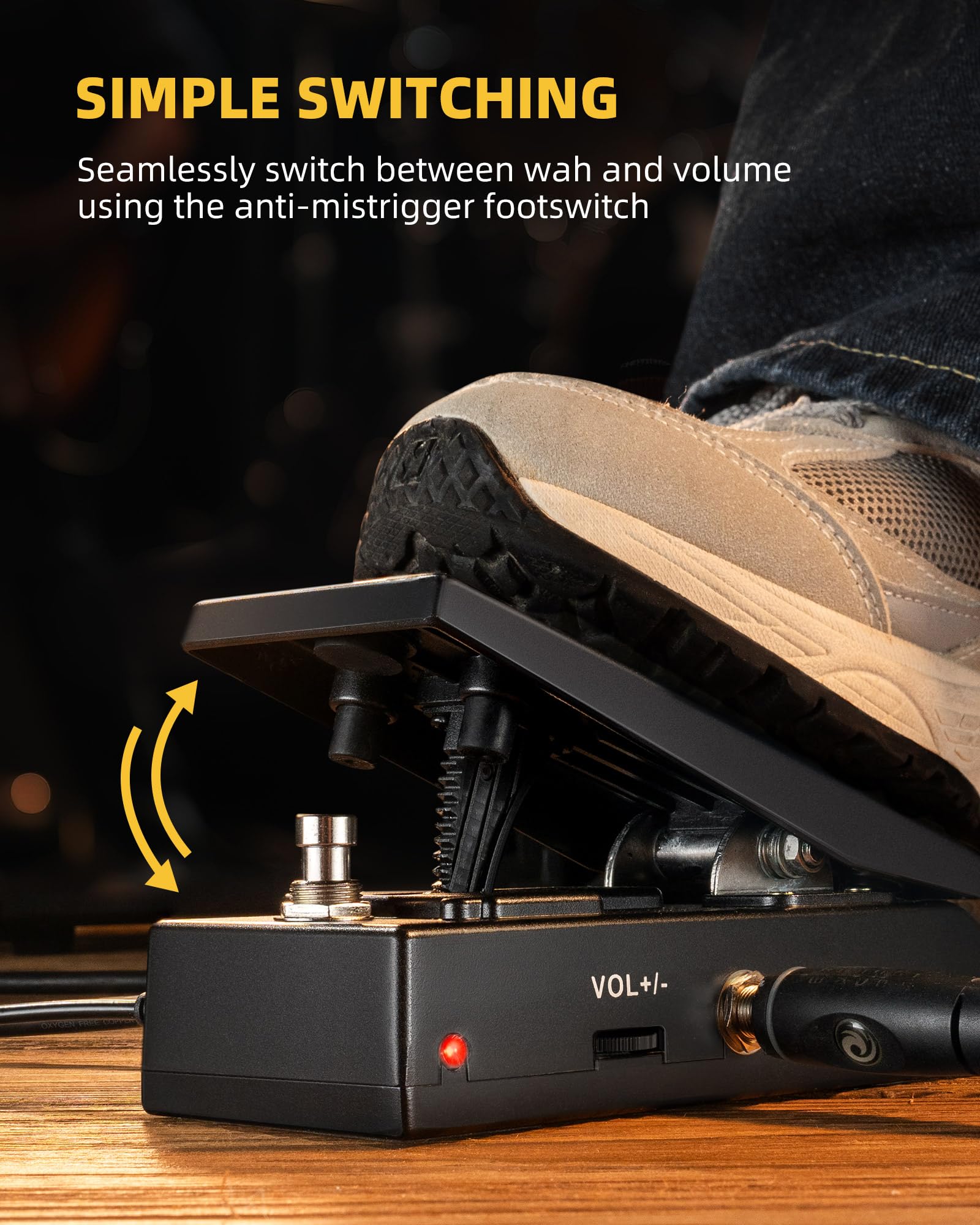 LEKATO CP-520 Mini Guitar Pedal Wah Active Volume Control