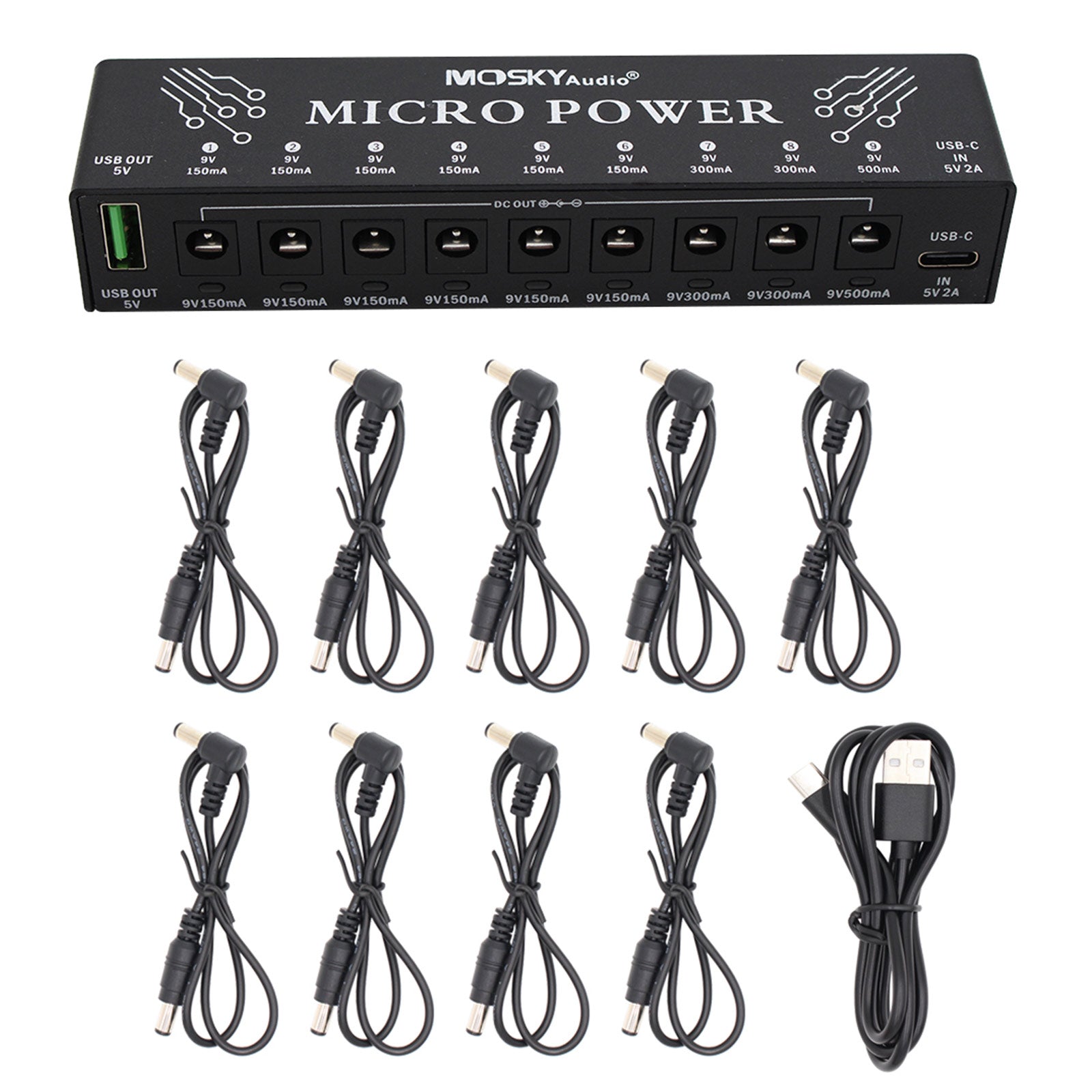 MOSKY MICRO POWER 9-Channel Guitar Pedal Power Supply