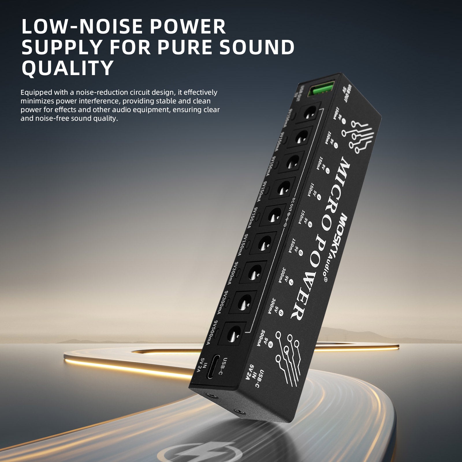 MOSKY MICRO POWER 9-Channel Guitar Pedal Power Supply
