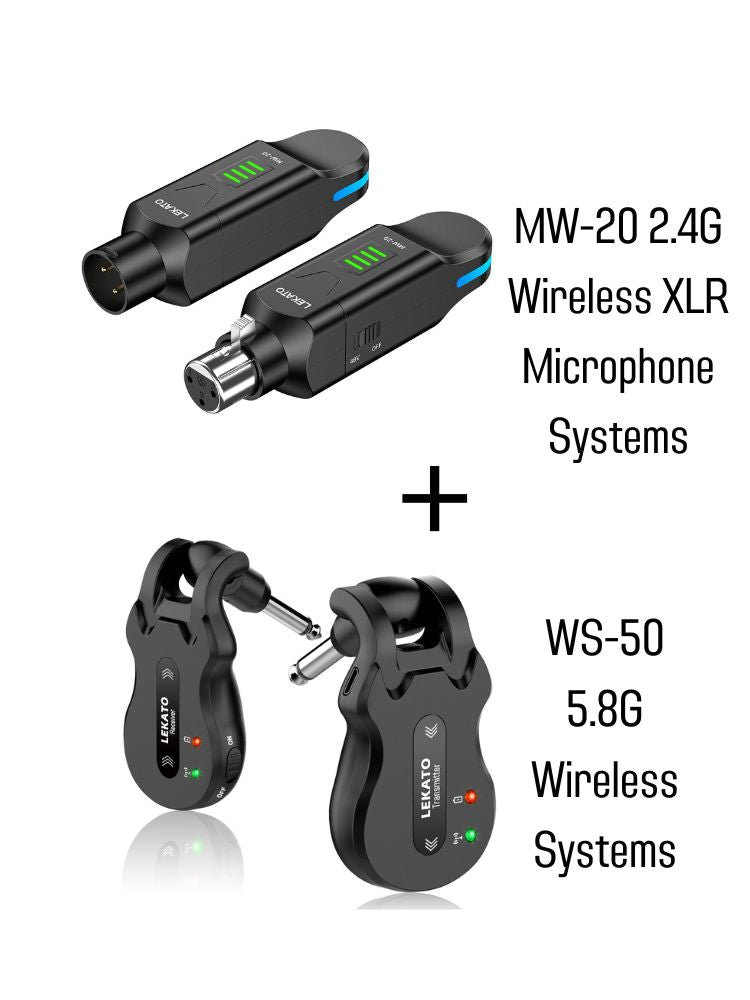 LEKATO MW-20 2.4G Wireless XLR Microphone Systems