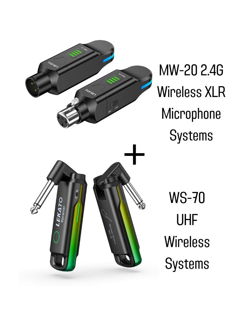 LEKATO MW-20 2.4G Wireless XLR Microphone Systems