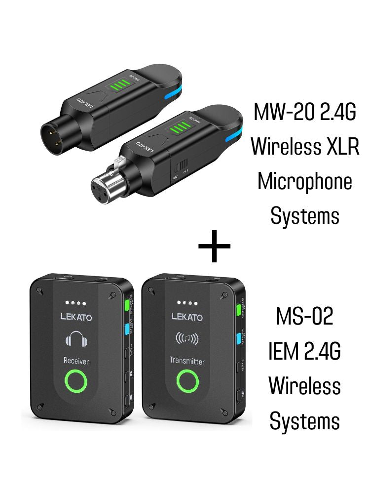 LEKATO MW-20 2.4G Wireless XLR Microphone Systems