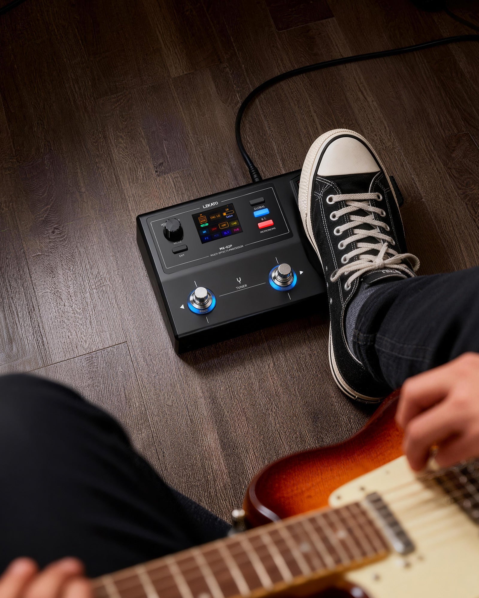 LEKATO ME-02P Rechargeable Multi Effects Guitar Pedal Wah Volume