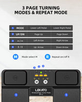 LEKATO WT-2 Slient Page Turning Pedal W/ Music Ctrl