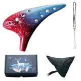 Starry Sky Ocarina 12 Hole -Alto C Ceramic Piccolo Musical Instrument