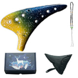 Starry Sky Ocarina 12 Hole -Alto C Ceramic Piccolo Musical Instrument