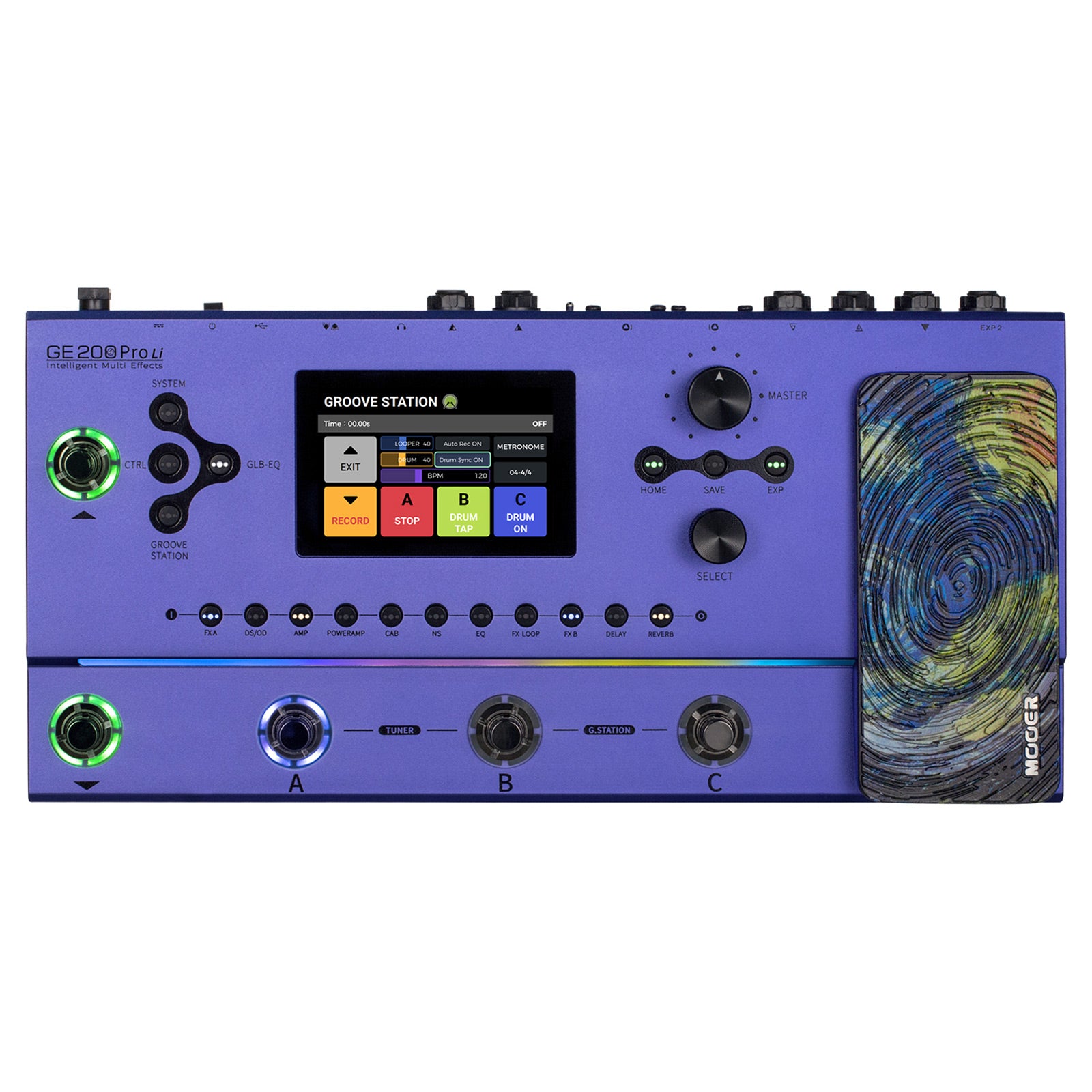 MOOER GE200 Pro Li Gitarren-Multieffektpedal Lila 