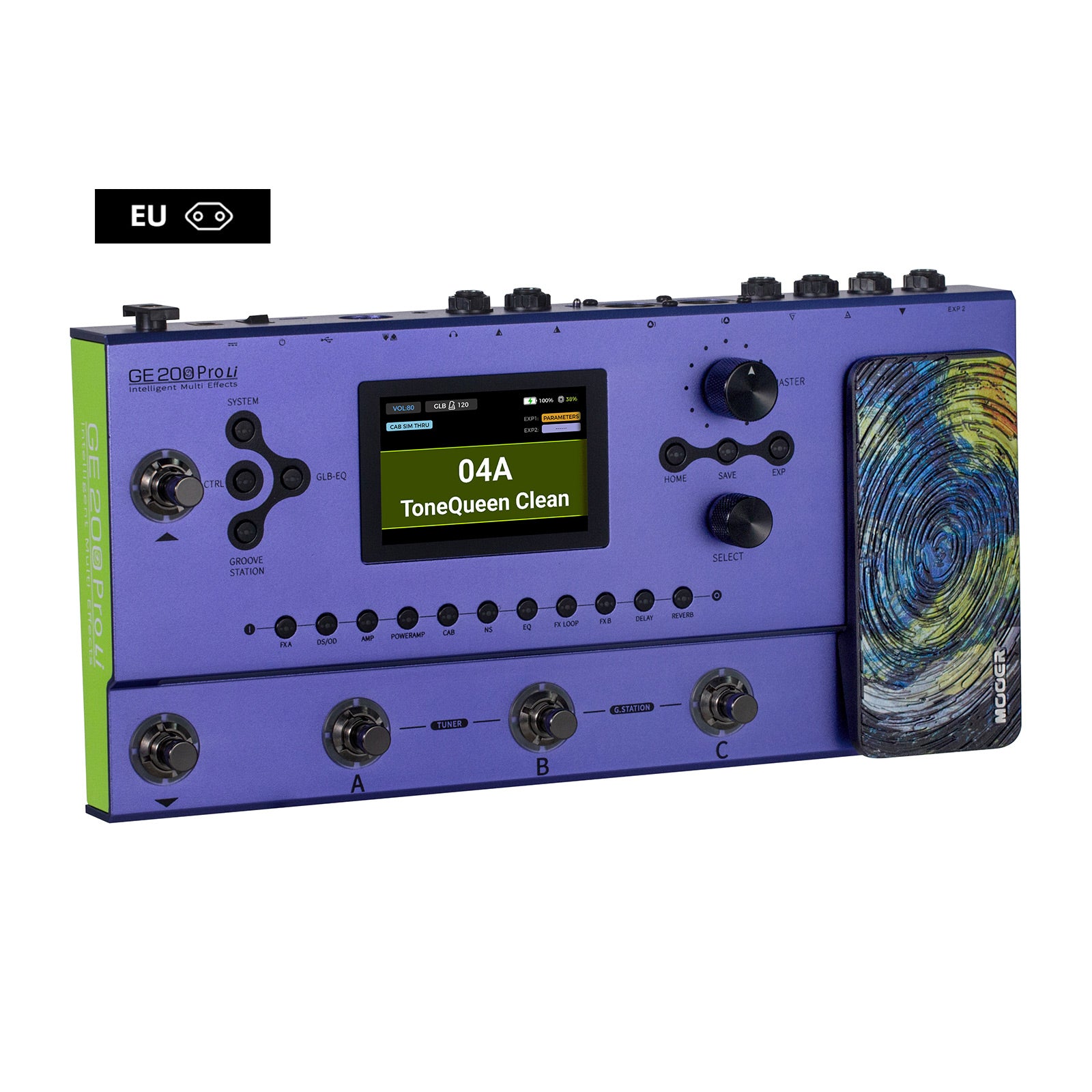 MOOER GE200 Pro Li Gitarren-Multieffektpedal Lila 