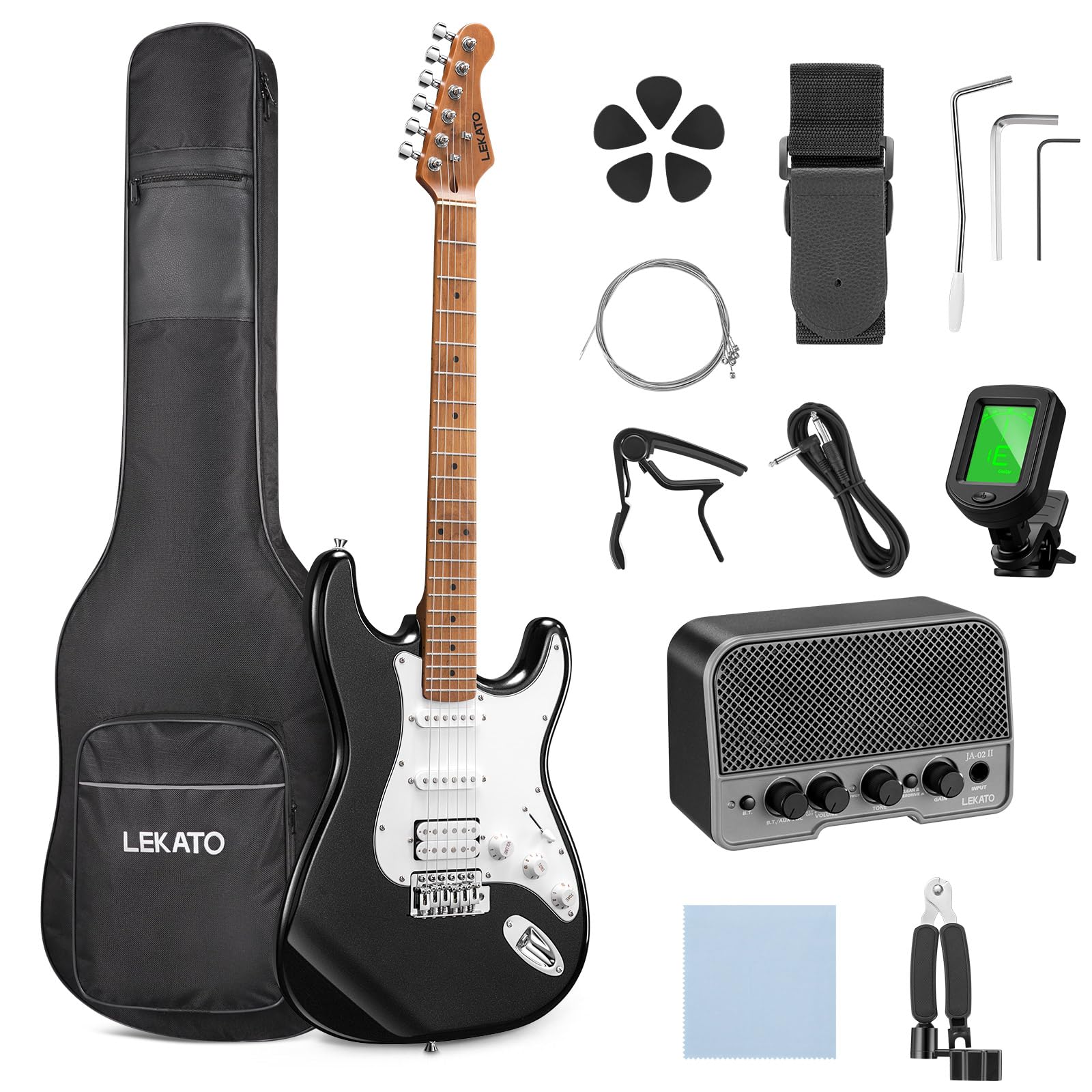 LEKATO ST-01 Electric Guitar Set 39 Inch HSS Pickups Guitar