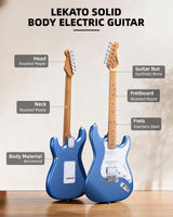 LEKATO ST-01 Electric Guitar Set 39 Inch HSS Pickups Guitar
