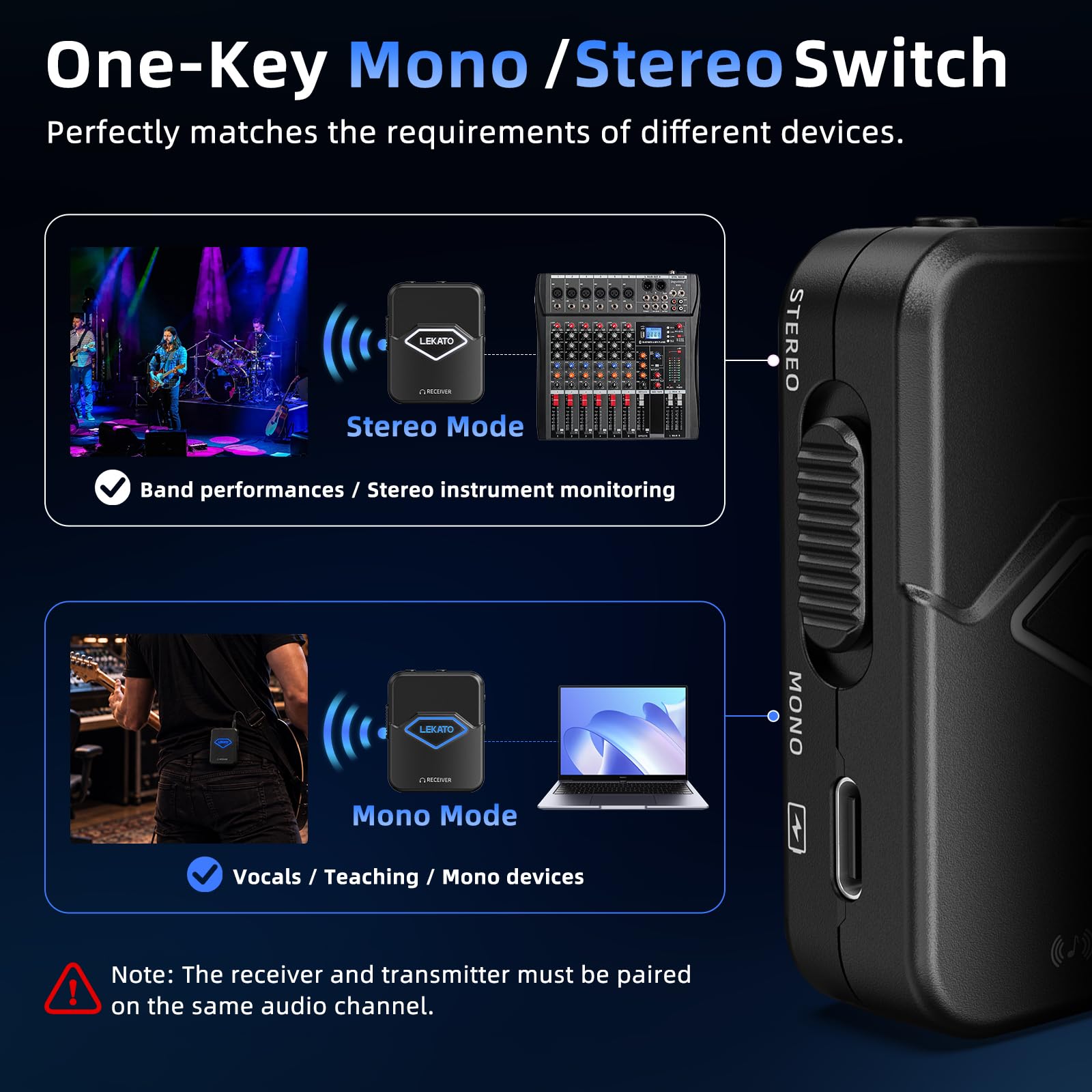 LEKATO MS-50 5.8G Wireless In Ear Monitor System