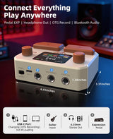 LEKATO ME-05 MINI Pocket Effects Pedal 125 Effects 30 Cab Sims 40s Looper
