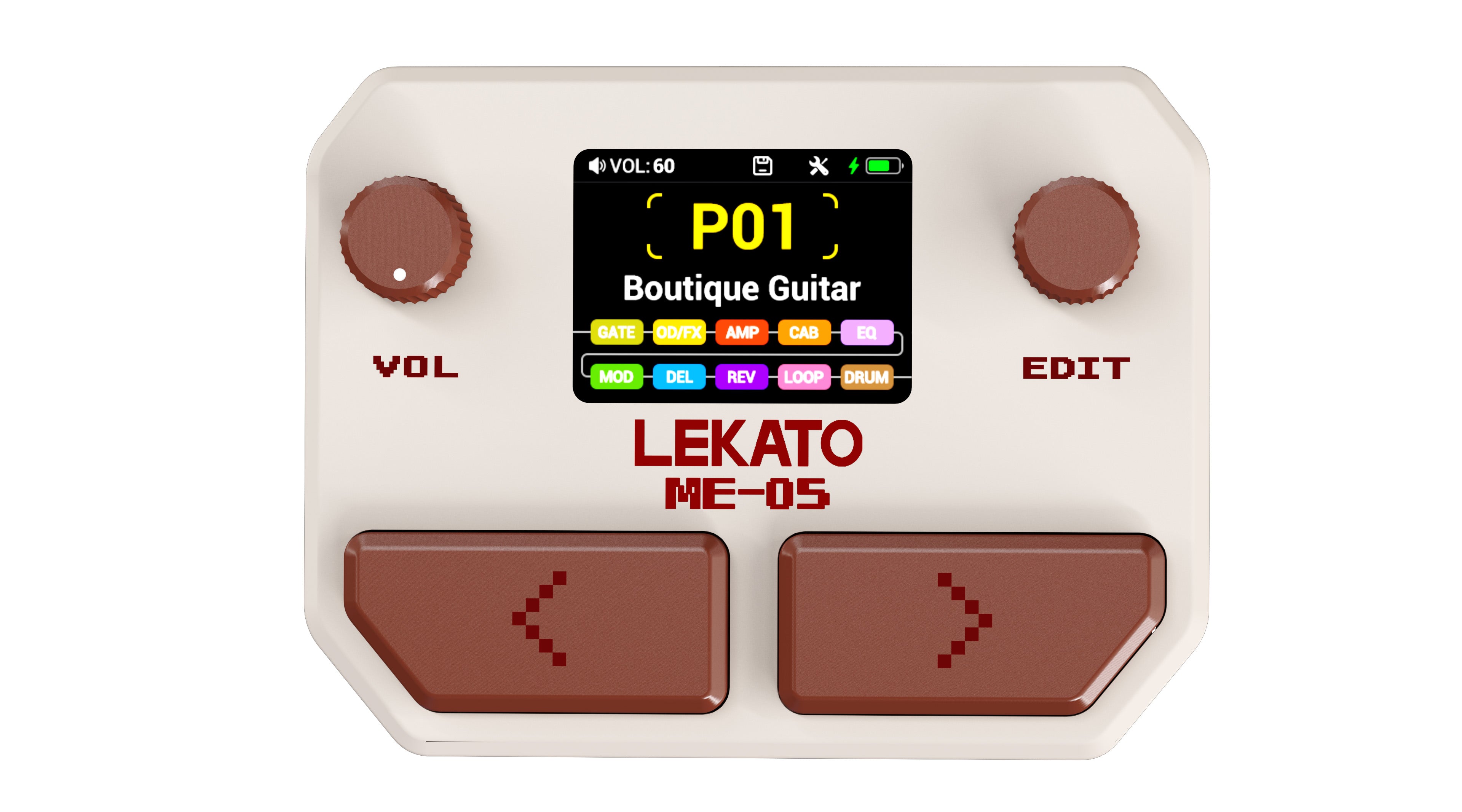 LEKATO ME-05 MINI Pocket Effects Pedal 125 Effects 30 Cab Sims 40s Looper