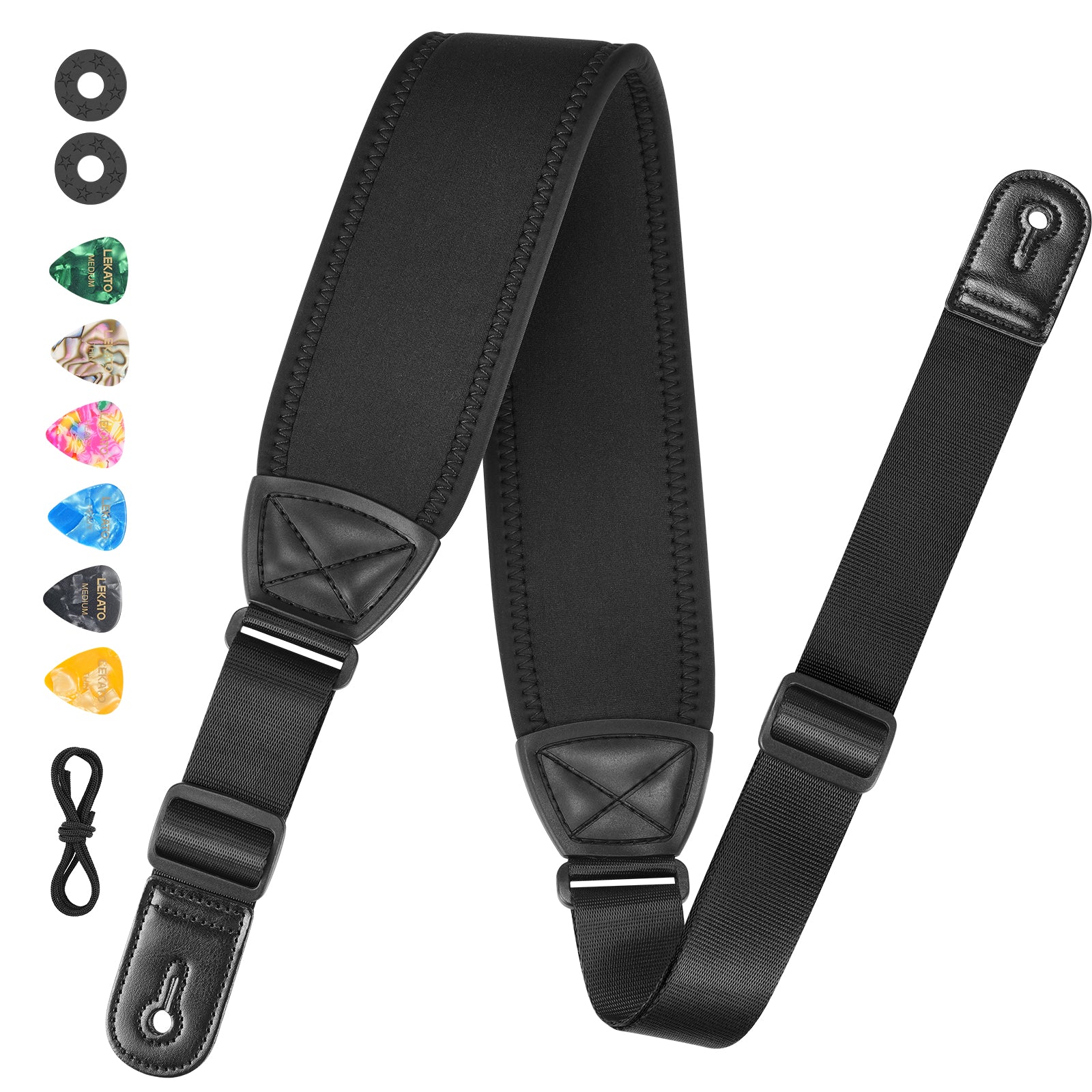 LEKATO LGS-19 3.2 Inch Thickened Elastic Diving Guitar Strap