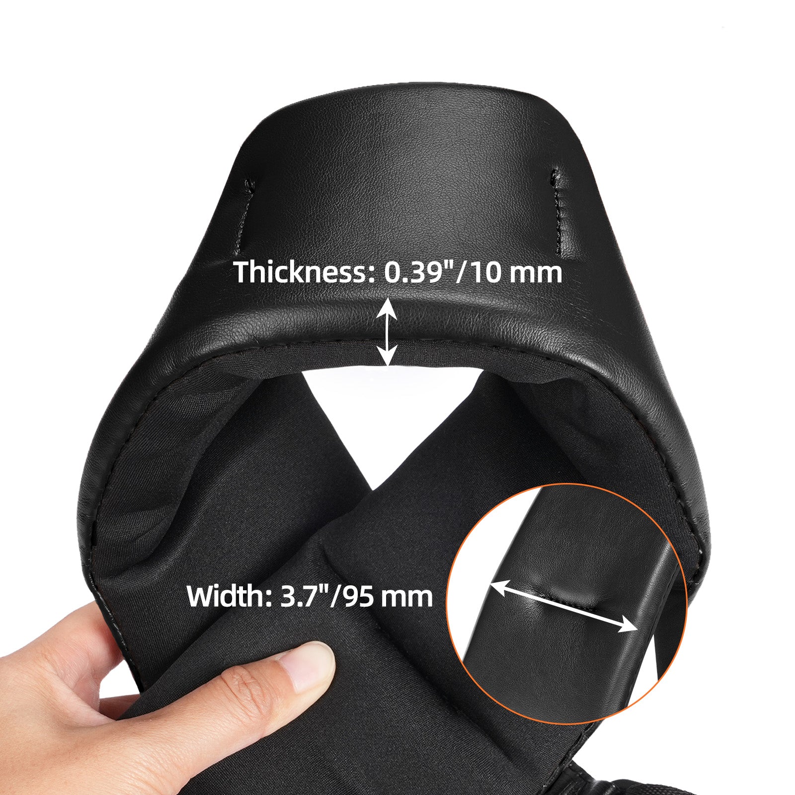 LEKATO LGS-20 Guitar Strap 3.5 Inch Wide EVA Thickened Padded PU Leather