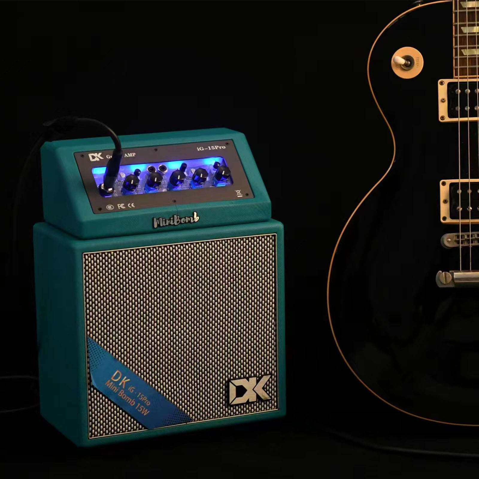 DK iG-15 PRO lectric Guitar Amp 15 Watts Rechargeable Distortion Delay Acoustic