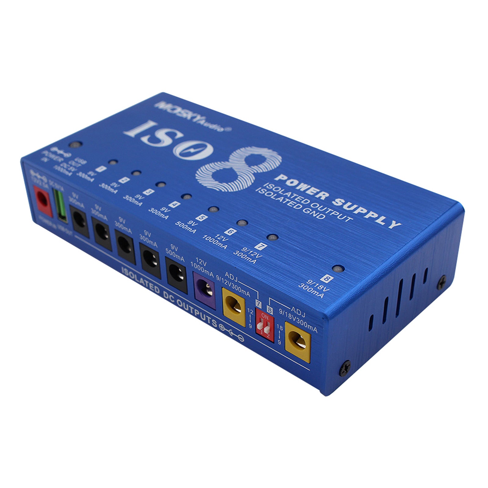 MOSKY AUDIO Guitar Pedal ISO 8 Power Supply 8-way Independent Isolated