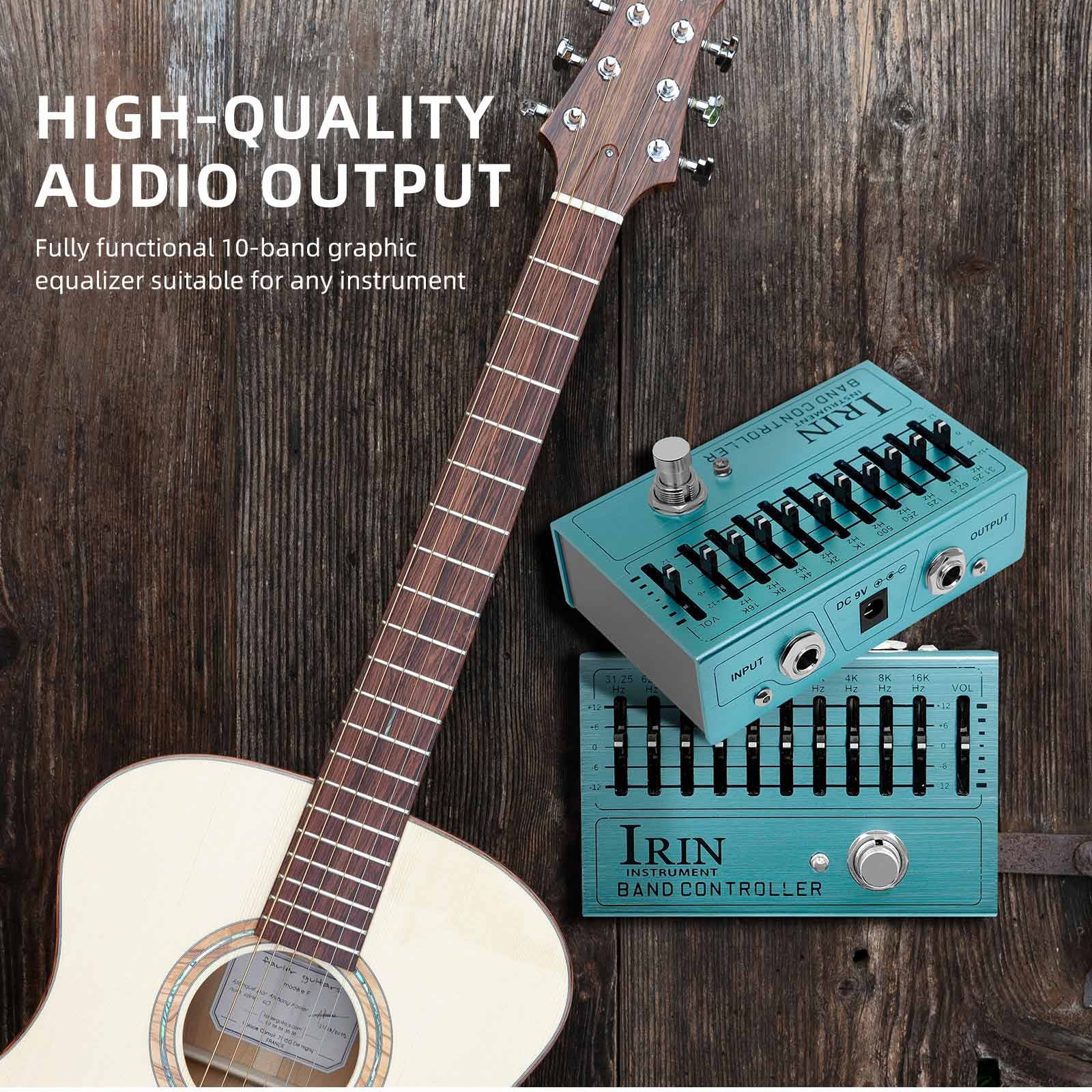 IRIN 10-Band-EQ-Effektprozessor Lautstärkeregler Mini-Gitarreneffektpedal