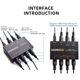 DOREMiDi MIDI THRU-6 Pro Box 1-In 6-Out Controller 6 Kanäle Spliter