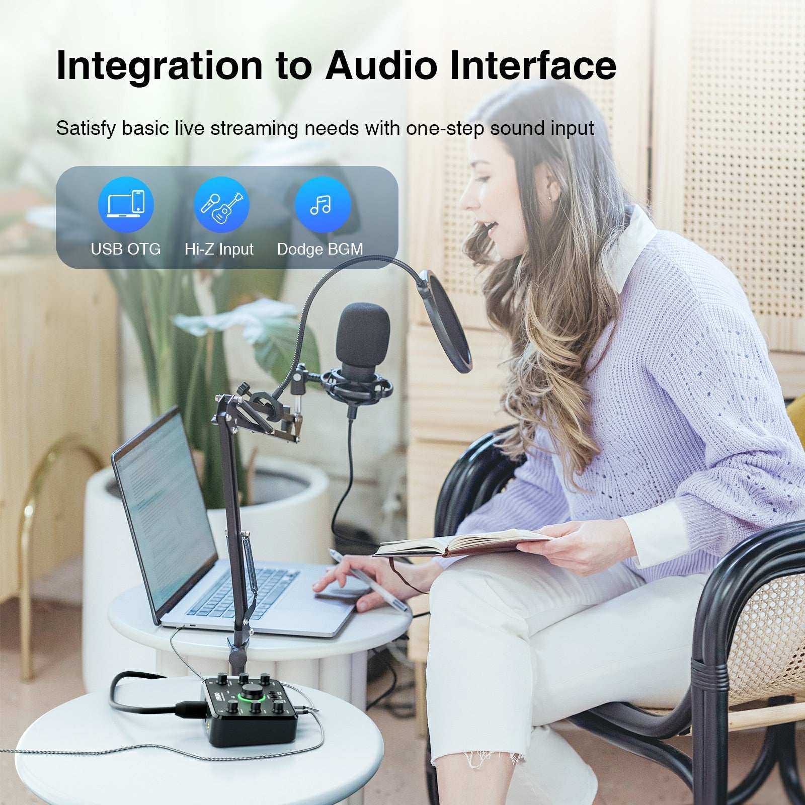 Lekato LP-1 Recording Streaming Podcast USB Audio Interface