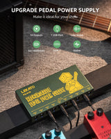 LEKATO PS-01R 10 Isolated Guitar Pedal Power Supply W/Rechargeable Battery