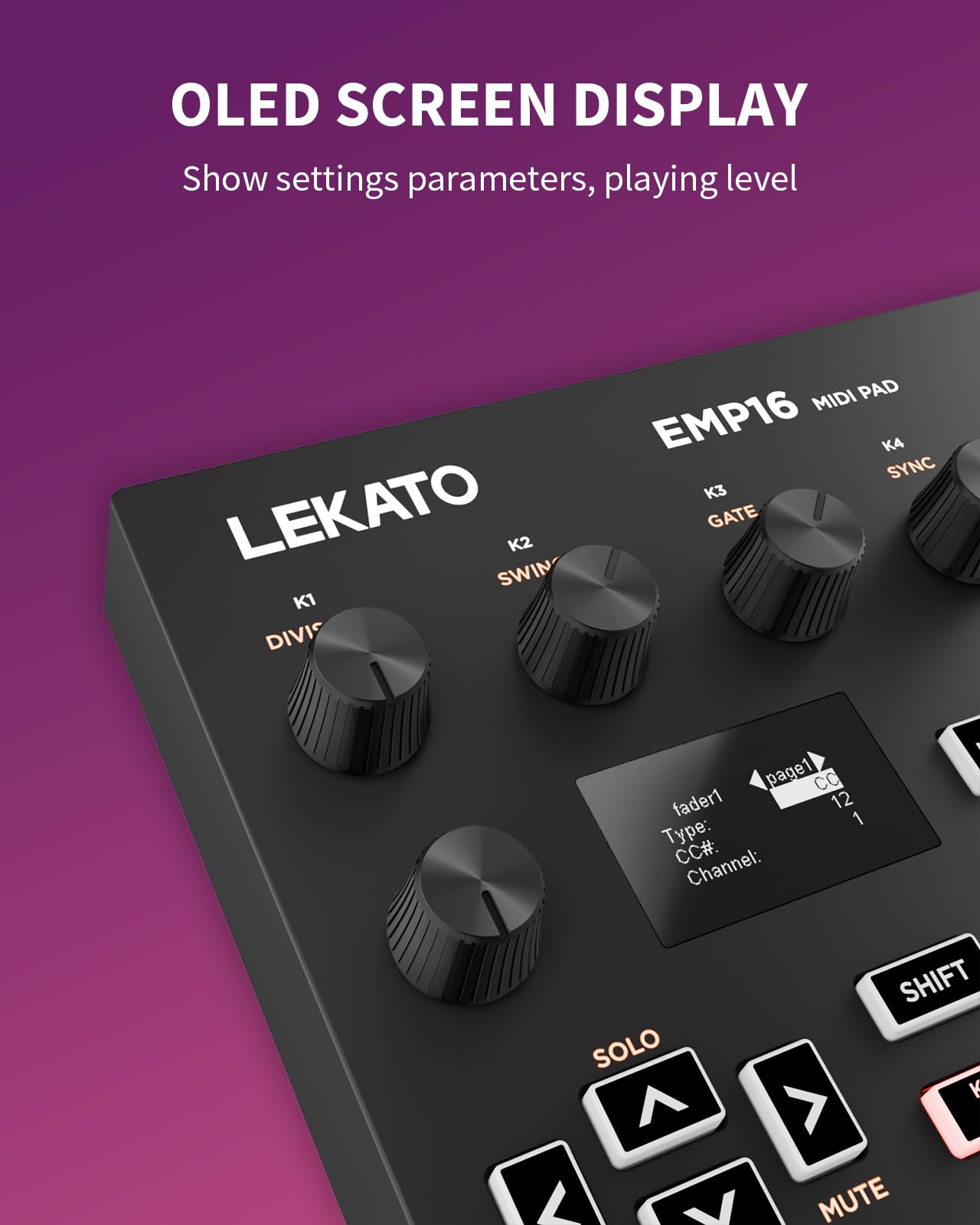 LEKATO EMP-16 MIDI-Controller-Pad Bluetooth Beat Maker Machine Drum Pad 