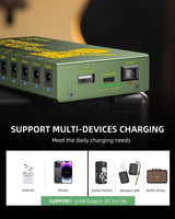 LEKATO PS-01R 10 Isolated Guitar Pedal Power Supply W/Rechargeable Battery