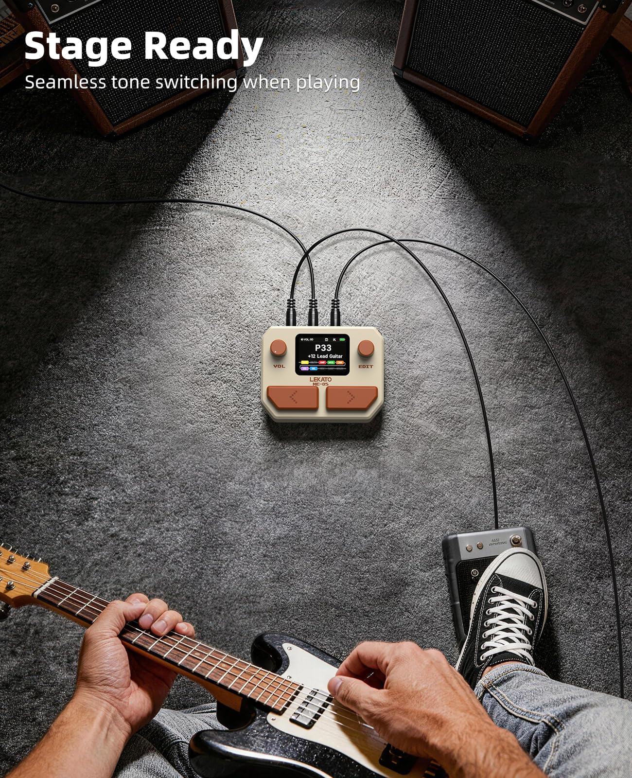 LEKATO ME-05 MINI Pocket Effects Pedal 125 Effects 30 Cab Sims 40s Looper