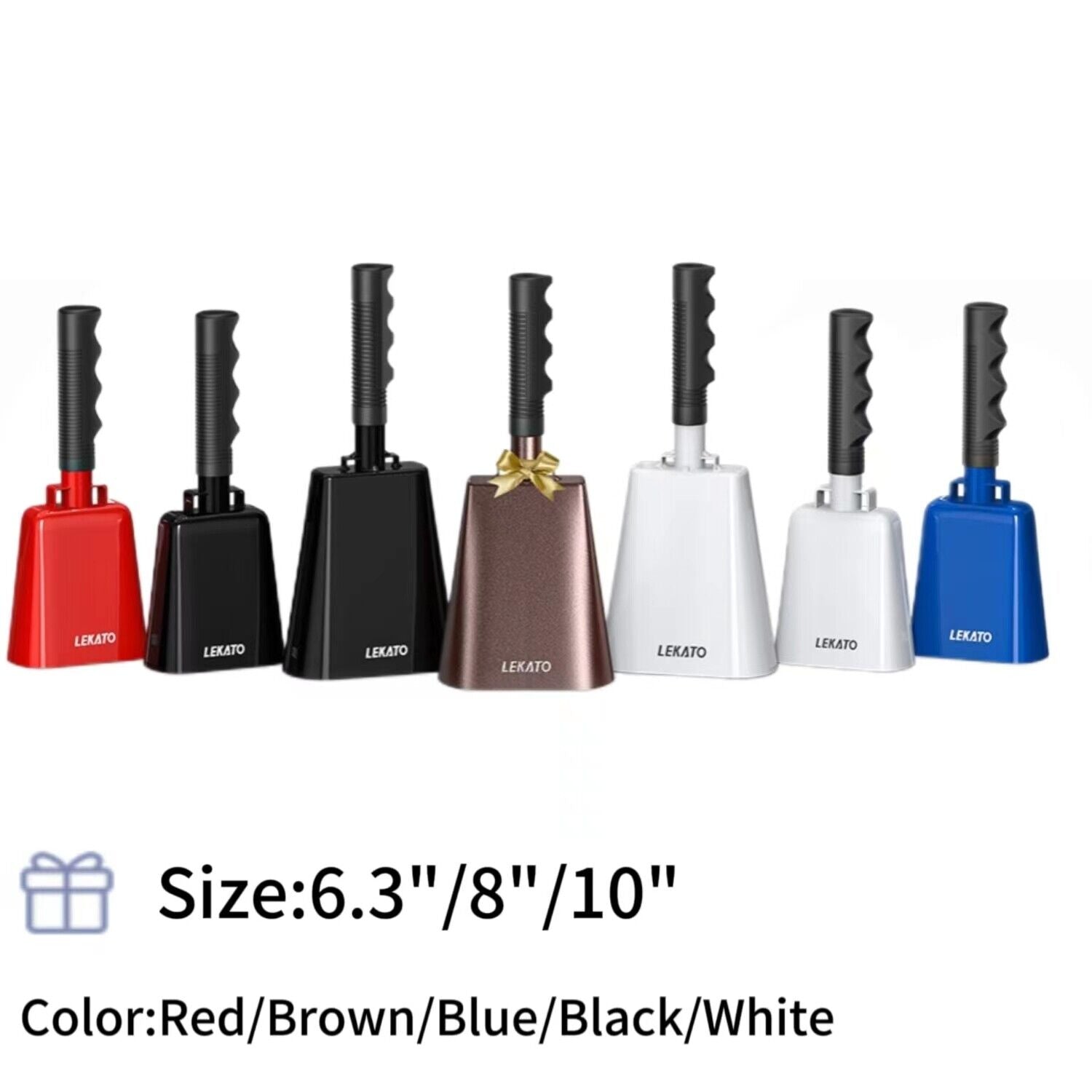 LEKATO 6.3" 8" 10" Steel Cowbell with Handle Cheering Bell for Sports Events Copper - LEKATO - Buy Musical Instruments, Pedals, Wireless, Drum, Pro Audio & More