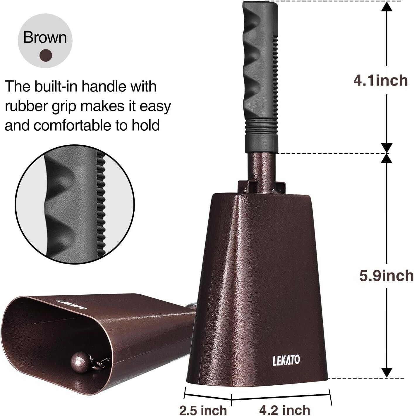 LEKATO 10" Cow Bell Cowbell For Football Games Party Concert Graduations School - LEKATO - Buy Musical Instruments, Pedals, Wireless, Drum, Pro Audio & More
