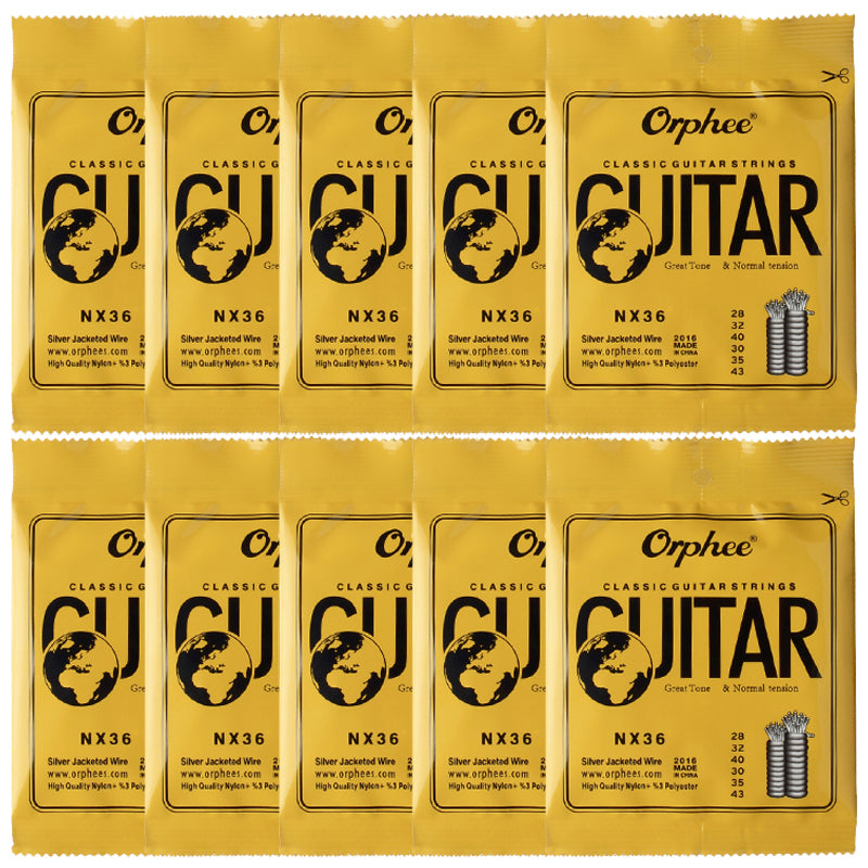 10-PACKS Orphee Series NX36 Strings Classical Guitar Strings (.028-.043) Normal - LEKATO-Best Music Gears And Pro Audio